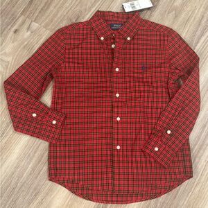 Polo by Ralph Lauren Red and Blue Plaid Boy's Shirt Size 7